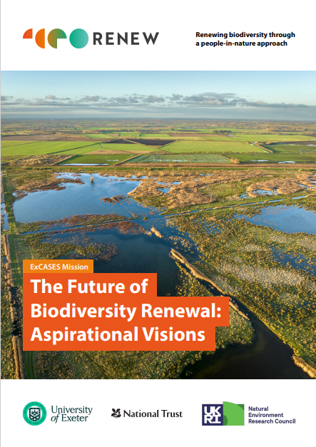 A front cover image of The Future of Biodiversity Renewal: Aspirational Vision document.