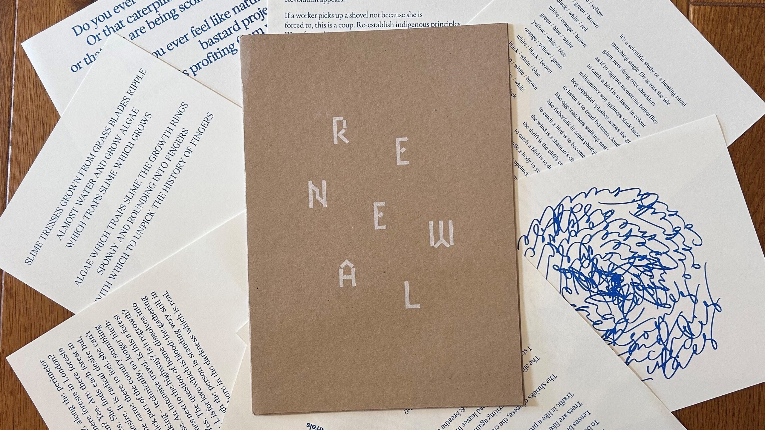 A photograph of a selection of poems spread across the page.