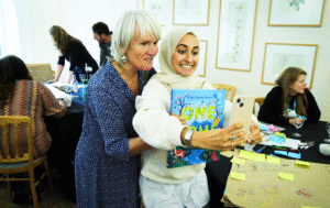 A picture of Nicola Davies and Hibar Noor Khan enjoying a selfy.