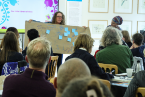 A picture of Bethan Stagg and Nazneen Ahmed Pathak presenting to the summit.