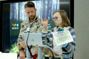A photograph of Alice Drysdale and Caleb Parkin