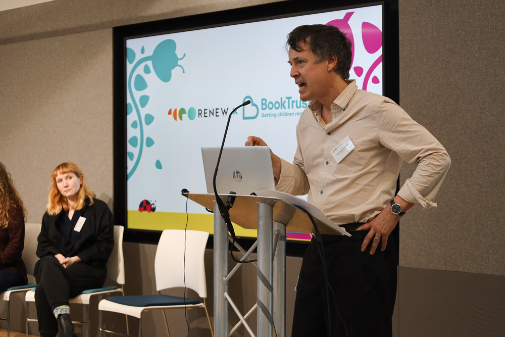 An image of Professor John Clarke delivering research at the Biodiversity Parliament 2023.