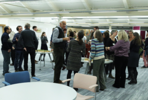 An image of the Biodiversity Parliament particpants networking at the event.